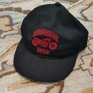 Harley-Davidson Black Hat with Red Embroidery